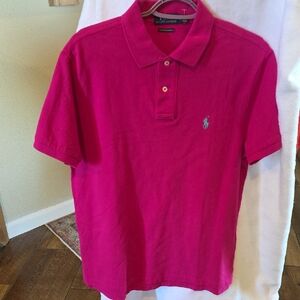 Ralph Lauren Men's MED / Womens XL Bright Pink Polo Shirt